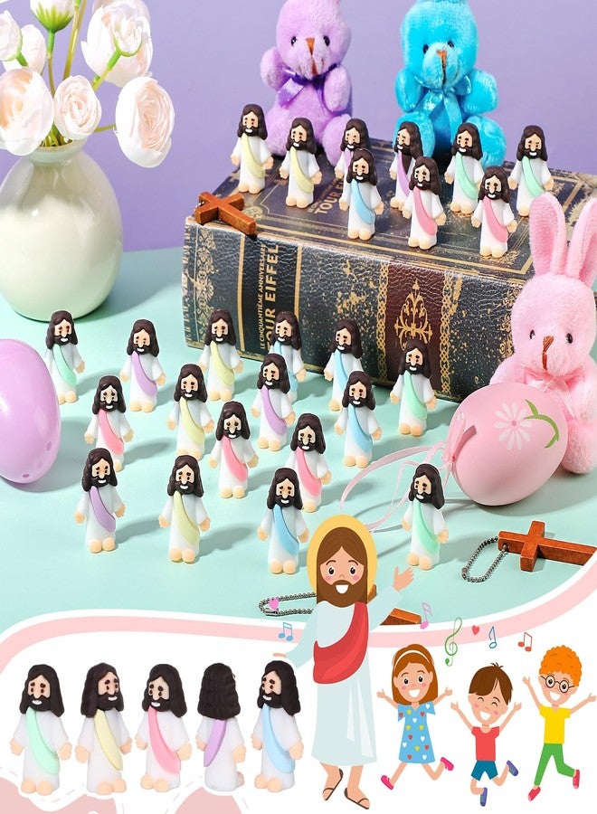 Bememo 25 Pcs Little Jesus Figures Original Design Mini Rubber Jesus Toys to Hide and Seek Religious Party Favors Sunday School Baptism Gifts (Macaron Color) - Image 3