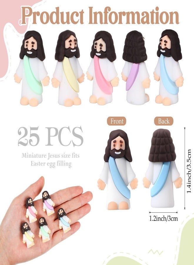 Bememo 25 Pcs Little Jesus Figures Original Design Mini Rubber Jesus Toys to Hide and Seek Religious Party Favors Sunday School Baptism Gifts (Macaron Color) - Image 2