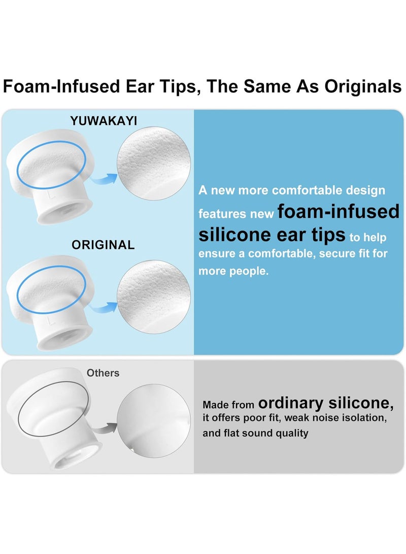 3 Pairs Replacement Ear Tips Compatible with AirPods Pro 3(2025), Soft Silicone Ear Tips for AirPods Pro 3, Add Foam Microparticle filling layer, Built-in Dust Guard Screen (S/M/L) - Image 2
