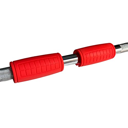 yuhqc Weight Bar Grips Fit Standard Barbell, Dumbell Handles, Thick Bar Training Adapter for Weightlifting & Cable Attachments Fitness Training Rope Grips for Body Arm Forearm Builder Strength(Red) - Image 2