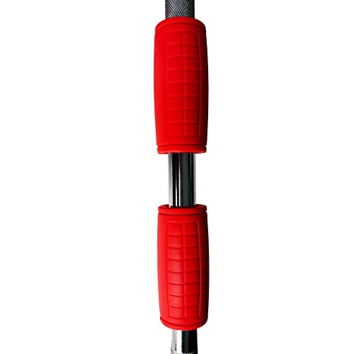 yuhqc Weight Bar Grips Fit Standard Barbell, Dumbell Handles, Thick Bar Training Adapter for Weightlifting & Cable Attachments Fitness Training Rope Grips for Body Arm Forearm Builder Strength(Red) - Image 4