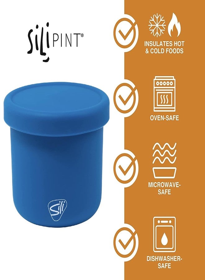 Silipint: Silicone 10oz Lidded Bowls: 2 Pack Deep Pool - Unbreakable, Flexible, Sustainable, Microwave-Oven-Dishwasher, Non-Slip - Image 2