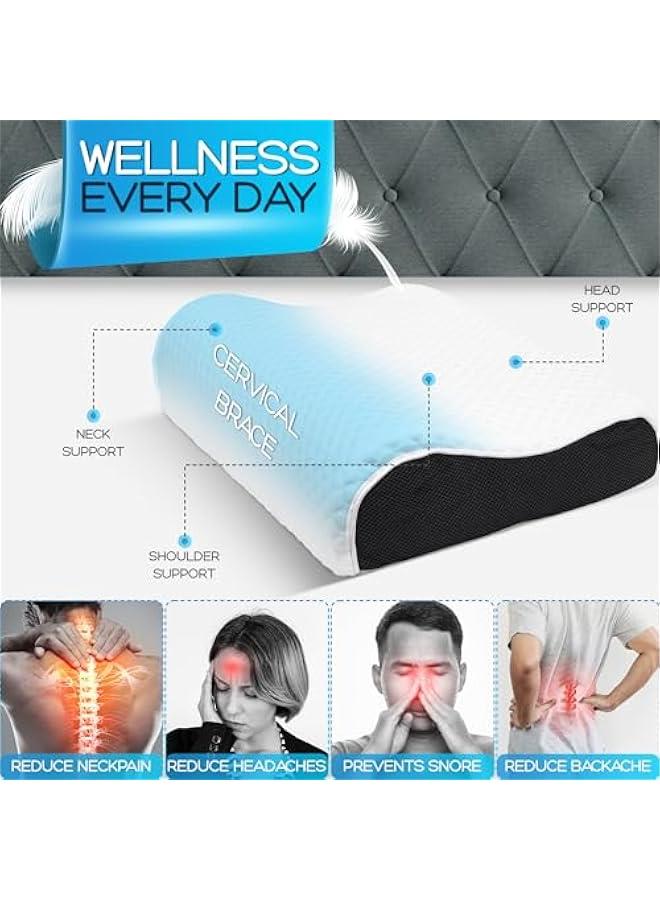 Beauenty Memory Foam Pillows – Contour Medical Pillows for Neck Pain and Side Sleeper – Ultra-Comfortable Slow Rebound Cooling Memory Foam Pillow for All Sleeper Types - Image 2