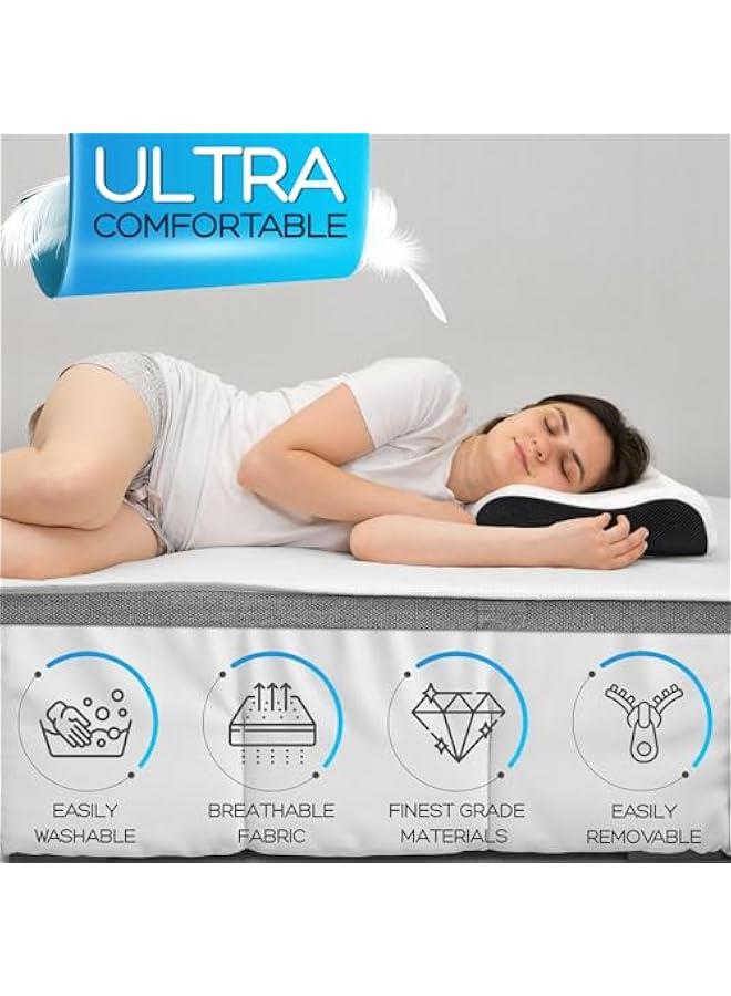 Beauenty Memory Foam Pillows – Contour Medical Pillows for Neck Pain and Side Sleeper – Ultra-Comfortable Slow Rebound Cooling Memory Foam Pillow for All Sleeper Types - Image 3