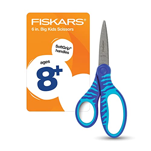 Fiskars 6" SoftGrip Big Kids Scissors for Ages 8-11 - Scissors for School or Crafting -Back to School Supplies - Color May Vary - Image 1