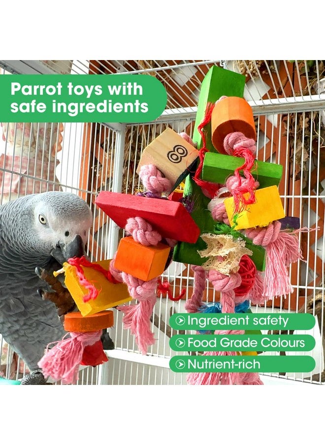 MQUPIN Parrot Toys Bird Toys Nutritional Chewing Toys, Handmade Wooden Bird cage Chew Toys with Natural Nuts, Shells and loofahs for Small to Medium Birds Macaws, Cockatoos, African Greys,Cockatiels - pzsku/Z05C238603B9204541110Z/45/_/1737031628/0d10a690-1e22-42cd-b051-36ef7b60acdc