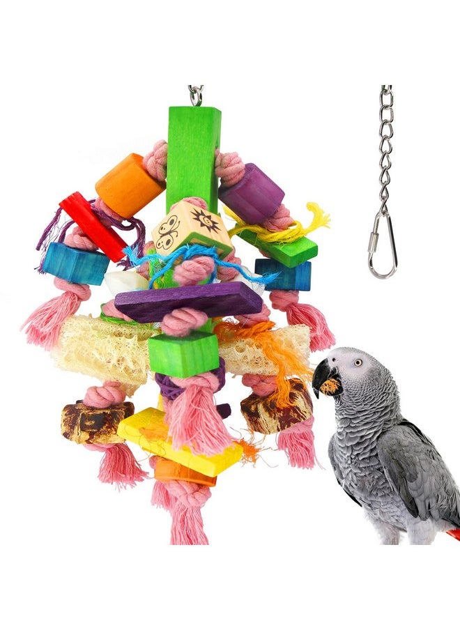 MQUPIN Parrot Toys Bird Toys Nutritional Chewing Toys, Handmade Wooden Bird cage Chew Toys with Natural Nuts, Shells and loofahs for Small to Medium Birds Macaws, Cockatoos, African Greys,Cockatiels - pzsku/Z05C238603B9204541110Z/45/_/1737031833/2030902f-2c5a-4543-9838-8b360b17ce89