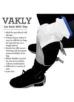 Vakly Refillable Ice Bags with Clamp Closure [Pack of 5] Large, 6-1/2 x 14 - Reusable Easy Filling Hospital Icepack with Soft Outer Covering and Leak Resistant Inner Layer + Vakly First Aid Kit Guide (5)  - Image 3