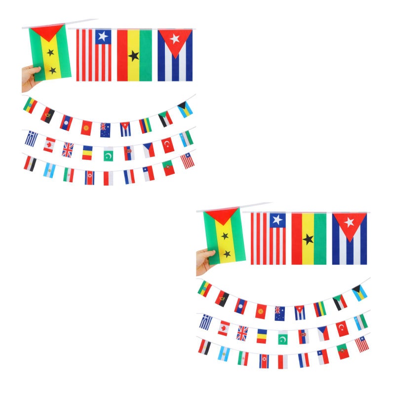2pcs National String Flag Banner 100 Countries World Flags Small Flags Hanging Flags for Decoration - Image 4
