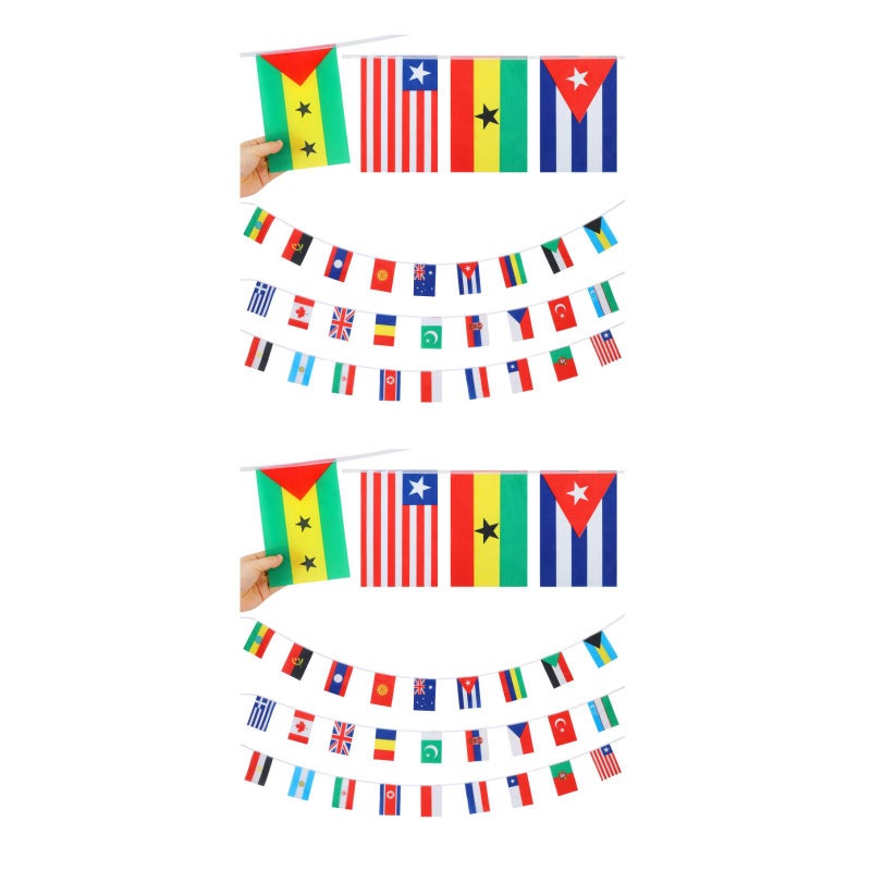 2pcs National String Flag Banner 100 Countries World Flags Small Flags Hanging Flags for Decoration - Image 5