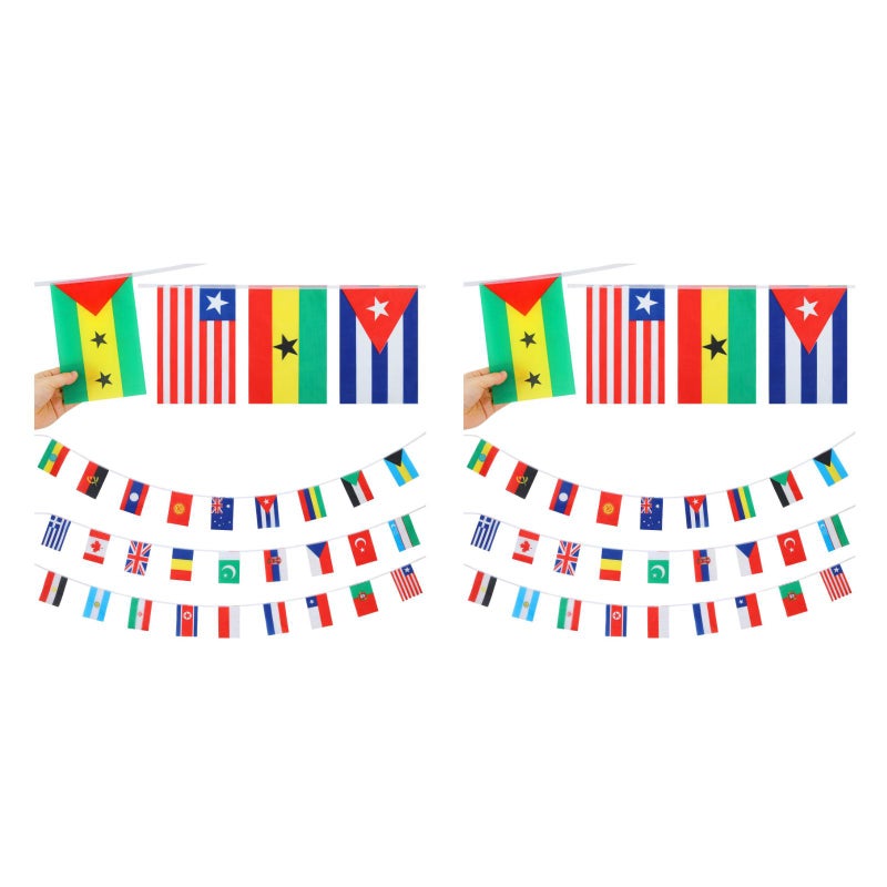 2pcs National String Flag Banner 100 Countries World Flags Small Flags Hanging Flags for Decoration - Image 2