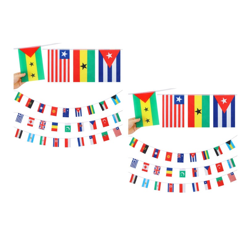 2pcs National String Flag Banner 100 Countries World Flags Small Flags Hanging Flags for Decoration - Image 1