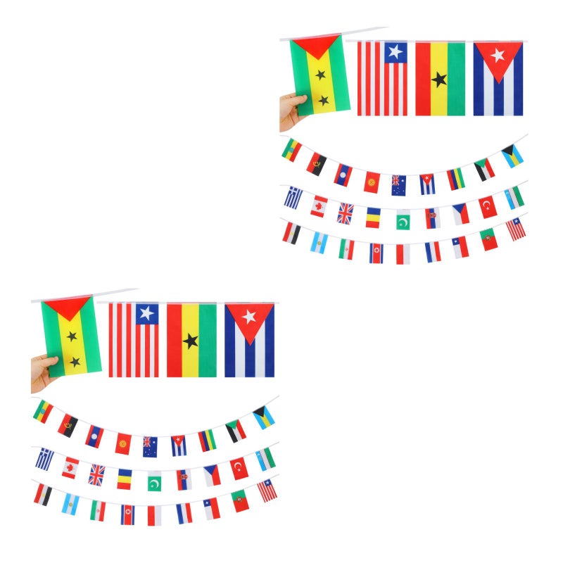 2pcs National String Flag Banner 100 Countries World Flags Small Flags Hanging Flags for Decoration - Image 3