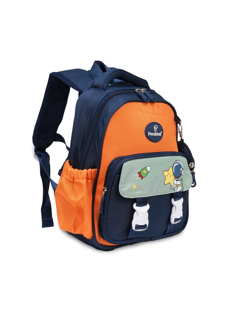 PRESIDENT School Backpack with Small item pouch Waterproof Book Bag with Compartments for Elementary School Kids' School Bag With Large Capacity 12" (SCP2502) BLACK - Image 4