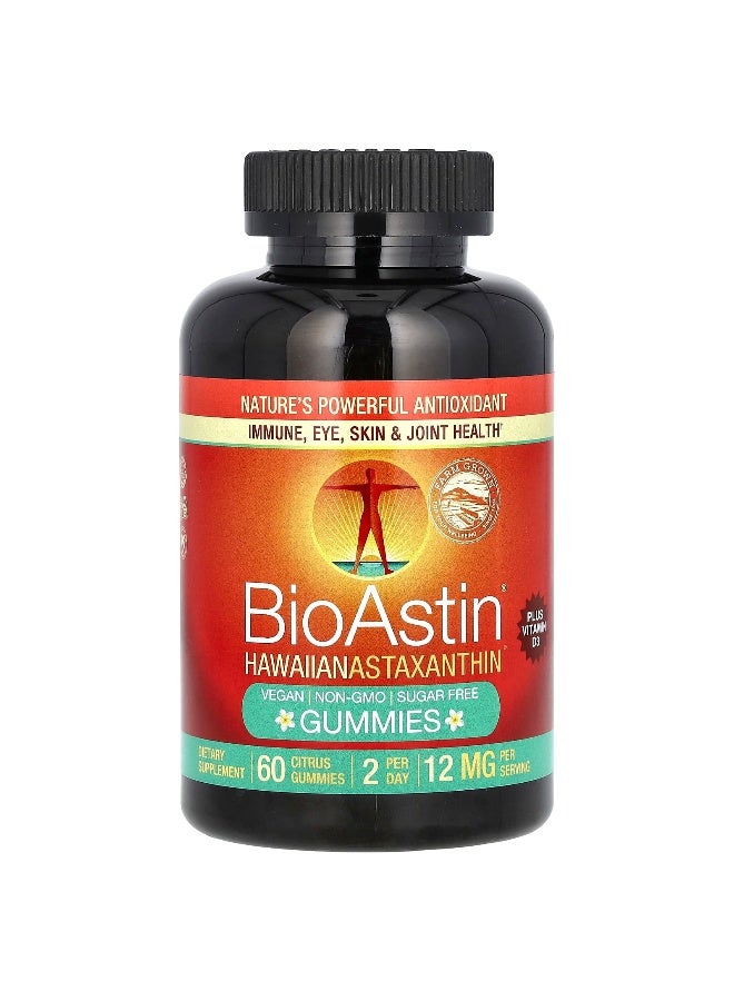 Nutrex Hawaii, BioAstin, Hawaiian Astaxanthin Gummies, Citrus, 12 mg, 60 Gummies (6 mg per Gummy) - Image 1