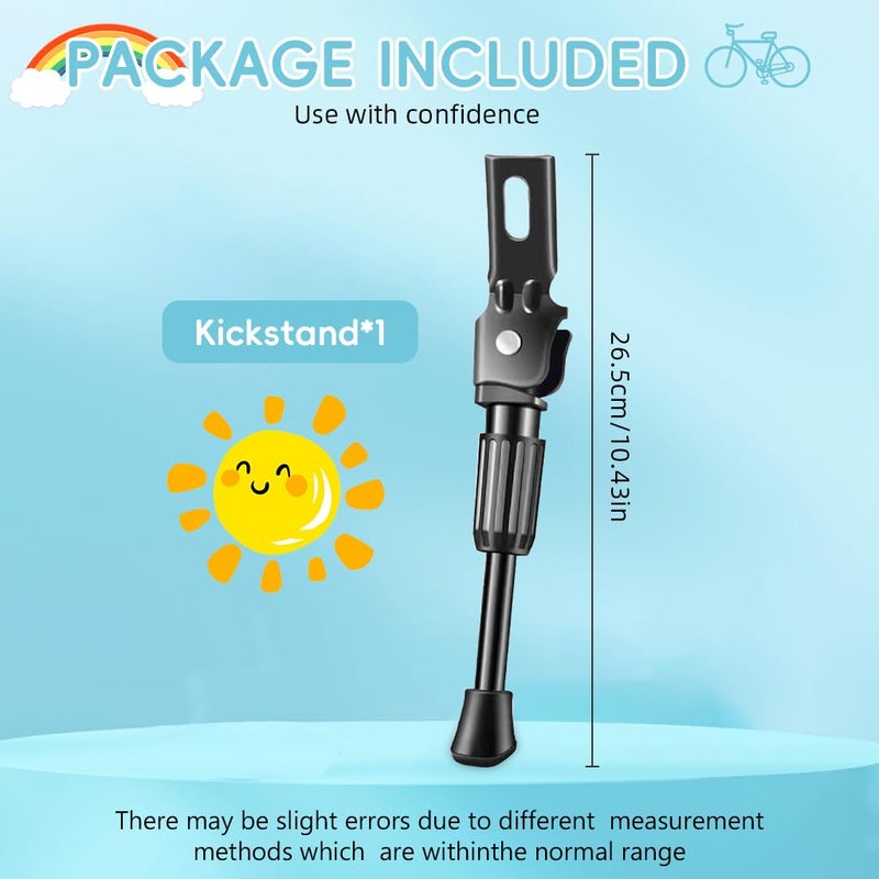 Proberos ® Kids Bicycle Kickstand for 20'' Wheel, Metal Anti-Slip Spring Loaded Reinforced Metal Kickstand 10.43 inches Replacement Bike Kickstand for Kids Bike Bike Modification Accessory, Black - Image 2