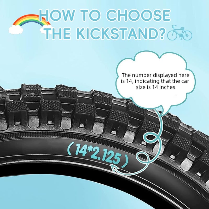 Proberos ® Kids Bicycle Kickstand for 20'' Wheel, Metal Anti-Slip Spring Loaded Reinforced Metal Kickstand 10.43 inches Replacement Bike Kickstand for Kids Bike Bike Modification Accessory, Black - Image 3