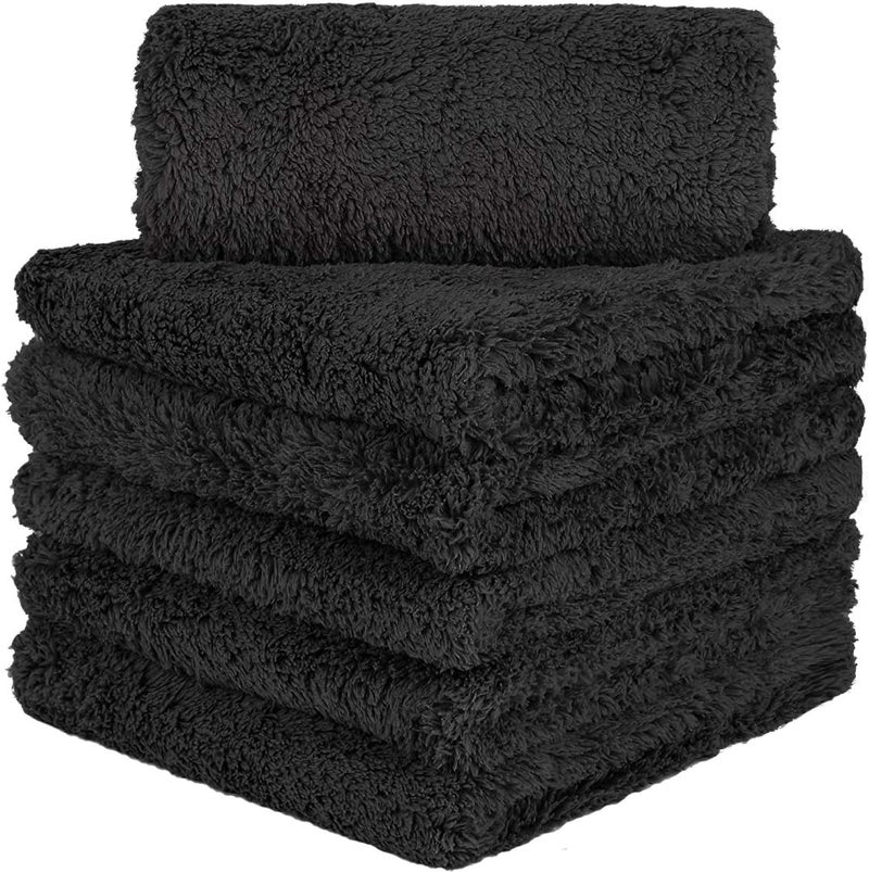 CARCAREZ Premium Microfiber Towels, Car Drying Wash Detailing Buffing Waxing Polishing Towel with Plush Edgeless Microfiber Cloth (Black) - Image 1