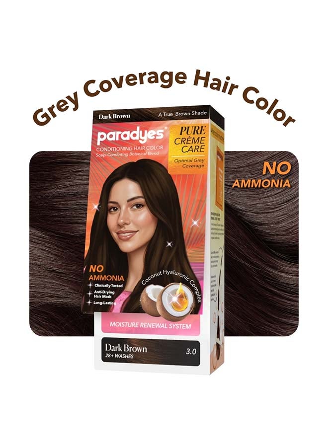 Paradyes Pure Creme Care No Ammonia Hair Color Dark Brown 3.0 - Image 3