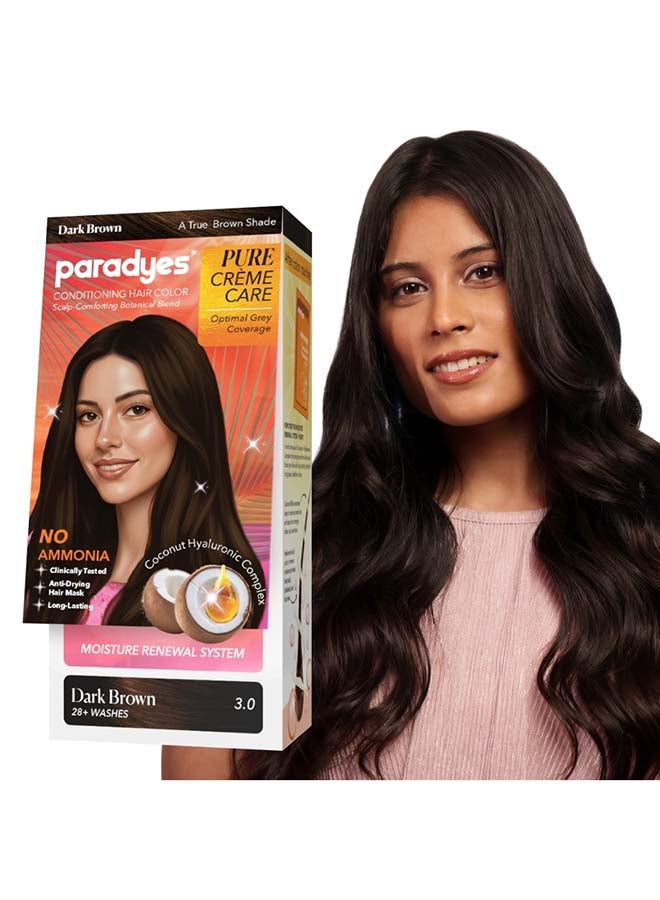 Paradyes Pure Creme Care No Ammonia Hair Color Dark Brown 3.0 - Image 2