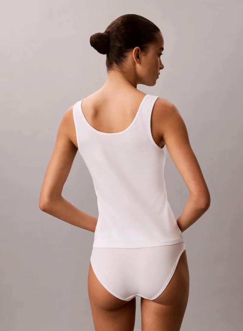 Calvin Klein Classic White Tank Top - Cotton Stretch Lounge for Women | Best Price UAE