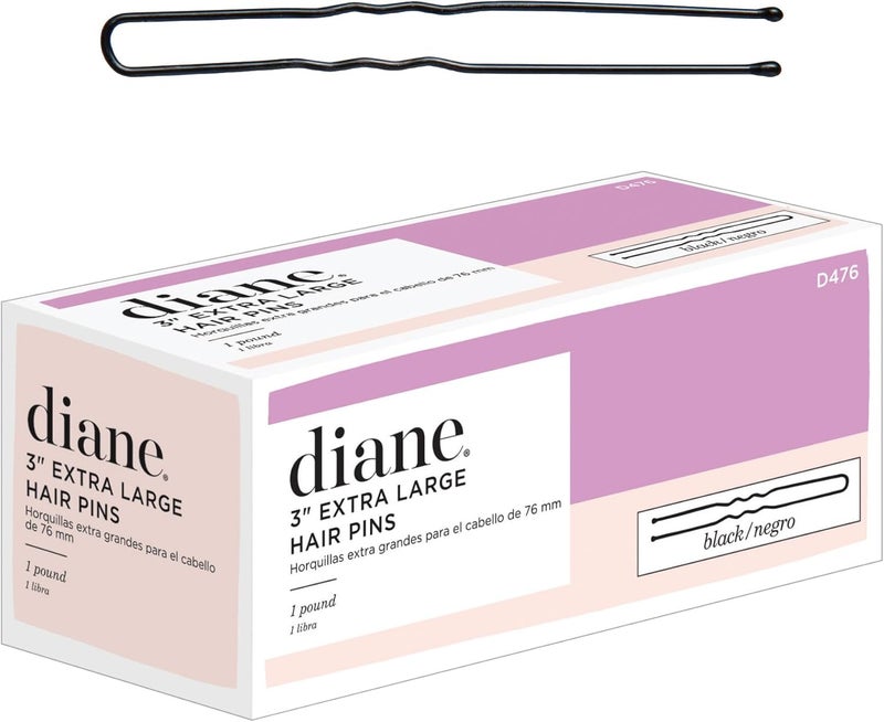 Diane 3" Extra Large Black Hair Pins - 1 lb (Approx. 495 Pins) - Image 1