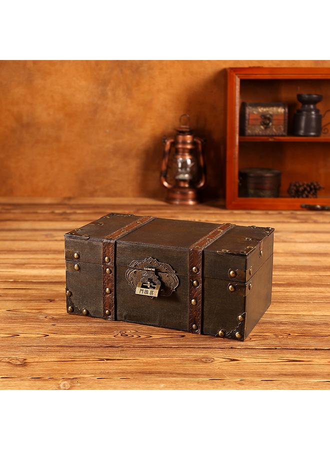 Bluejw Foreign Trade First-hand Supply Hand-made Old Wooden Storage Box To Pack Cosmetics With Lock Wooden Box A Generation - Image 4