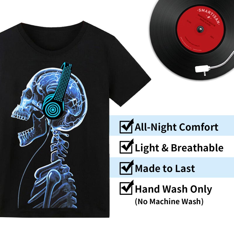 SOOoEC Sound Activated LED T-Shirt, Glow in The Dark Light Up Shirt for Men, Neon Shirt for Rave, Glow Party, Concert, Halloween - Image 4