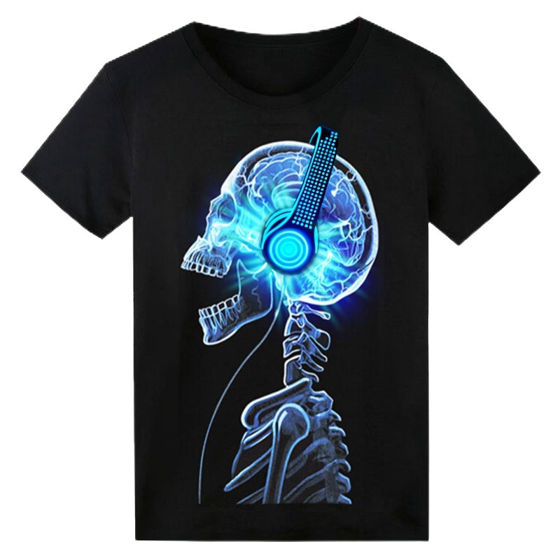 SOOoEC Sound Activated LED T-Shirt, Glow in The Dark Light Up Shirt for Men, Neon Shirt for Rave, Glow Party, Concert, Halloween - Image 1