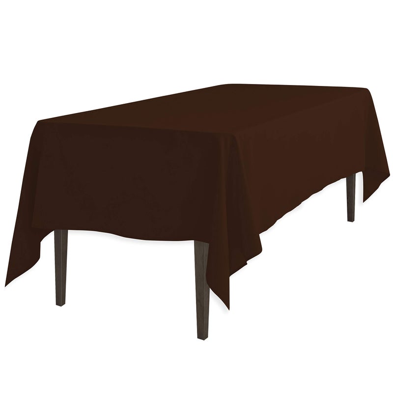 LinenTablecloth 60 x 126Inch Rectangular Polyester Tablecloth Chocolate