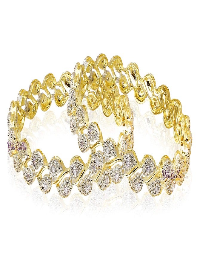 YouBella Jewellery Traditional American Diamond Bangles for Women and Girls - Image 1