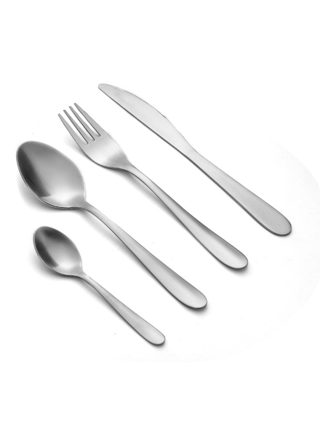 Noon East 24 Piece Flatware Cutlery Set, Stainless Steel Silverware Set for Home/Office/Party, Knife Fork Spoon Eating Utensils Set Service for 6, Mirror Polish & Dishwasher Safe CDM6009 - Image 1