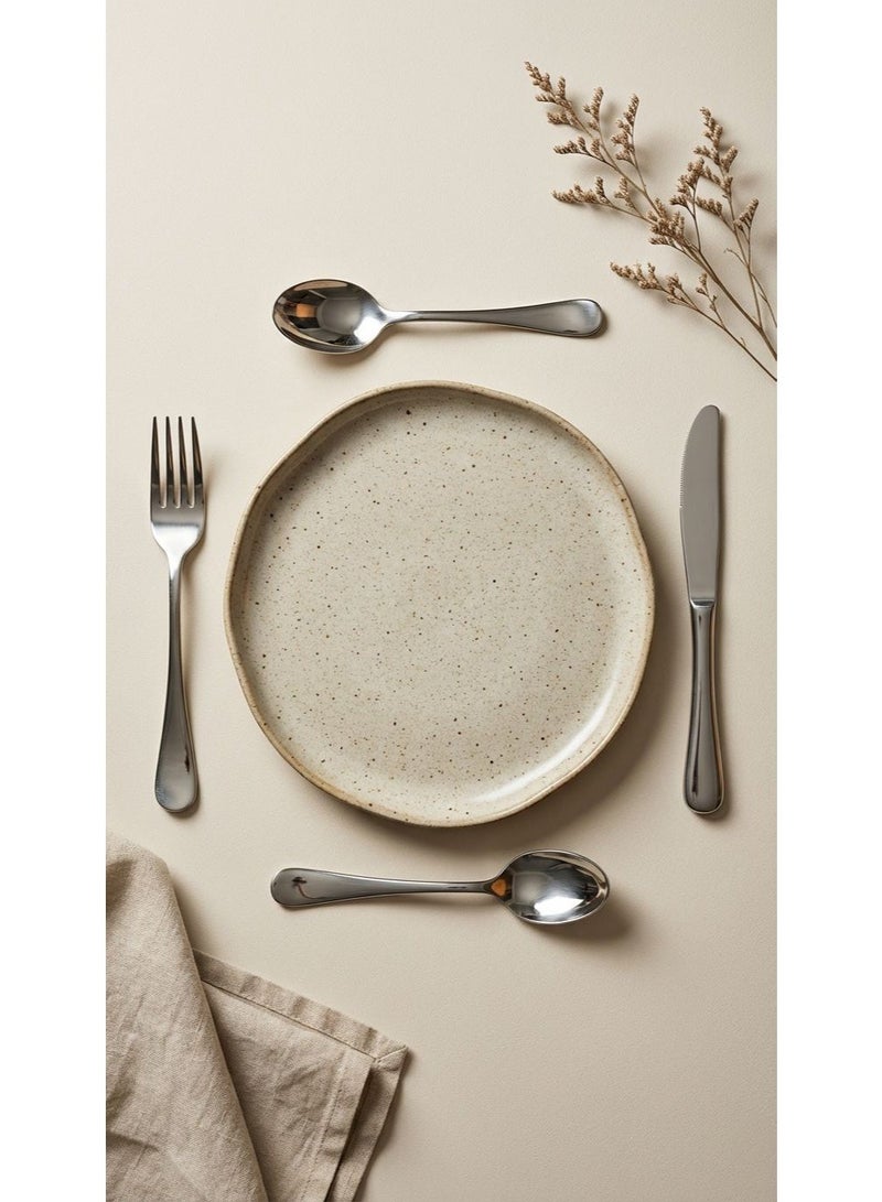 Noon East 24 Piece Flatware Cutlery Set, Stainless Steel Silverware Set for Home/Office/Party, Knife Fork Spoon Eating Utensils Set Service for 6, Mirror Polish & Dishwasher Safe CDM6009 - Image 3