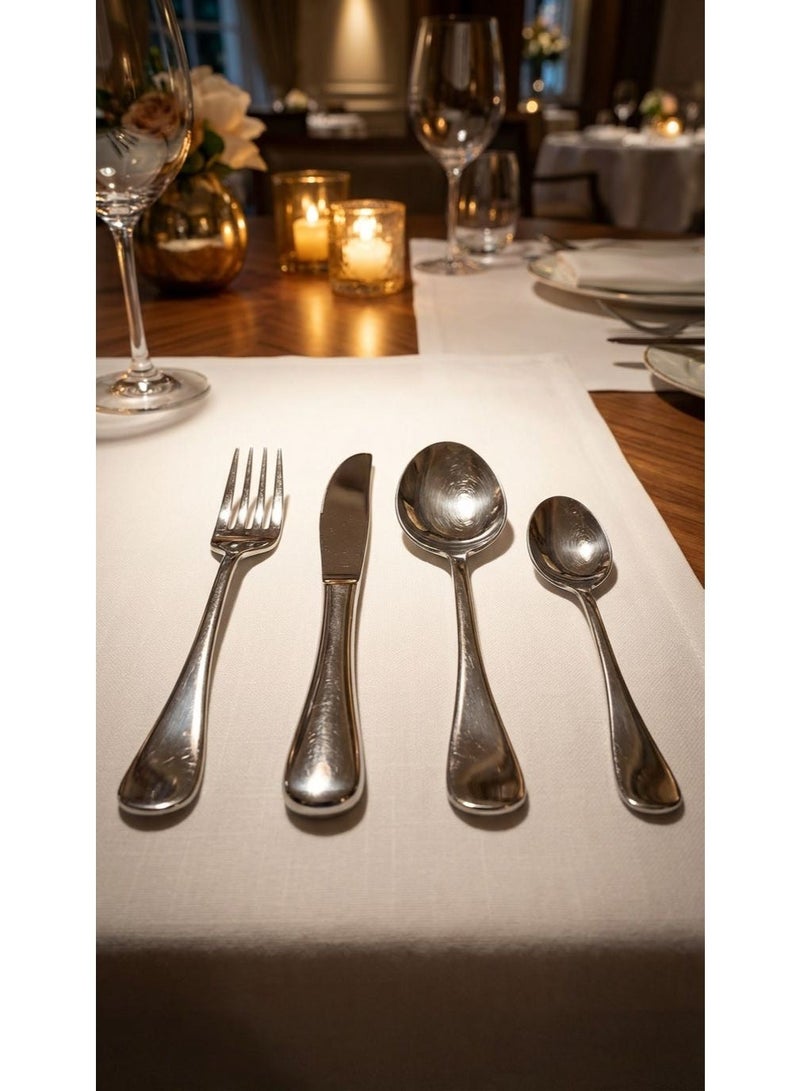 Noon East 24 Piece Flatware Cutlery Set, Stainless Steel Silverware Set for Home/Office/Party, Knife Fork Spoon Eating Utensils Set Service for 6, Mirror Polish & Dishwasher Safe CDM6009 - Image 4