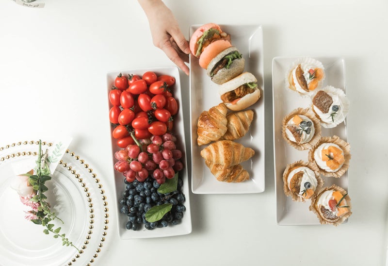Gomakren 3 Tier Serving Trays Stand 14 Inches Serving Platters Rectangular Large Serving Plates for Party Display Set Collapsible Sturdier Rack, Christmas Serving Trays and Platters - Image 5