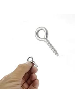 SHASALES SHASALES 2cm SelfTapped Small Screw Eyes Metal Eye Screw Hooks Multipurpose Bail with Loop Eye Hook for Rack Keychain Holder etc Hook 20  - Image 2