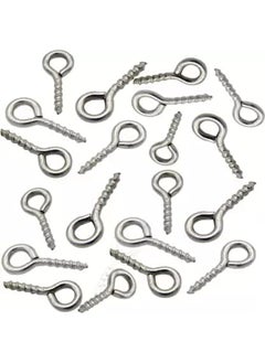SHASALES SHASALES 2cm SelfTapped Small Screw Eyes Metal Eye Screw Hooks Multipurpose Bail with Loop Eye Hook for Rack Keychain Holder etc Hook 20  - Image 1