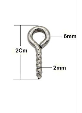 SHASALES SHASALES 2cm SelfTapped Small Screw Eyes Metal Eye Screw Hooks Multipurpose Bail with Loop Eye Hook for Rack Keychain Holder etc Hook 20  - Image 5