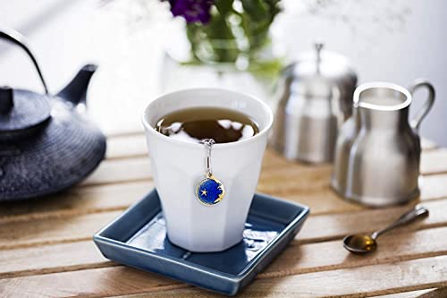 NSTaygate 2pcs Tea Infuser, Tea Strainers for Loose Tea, Gold Plated Enamel Moon Star Celestial Charm Pendant Tea Ball Set Loose Tea Steeper Gifts for Women - Image 3