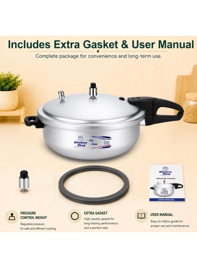 Kitchen King kk Kitchen King 2-in-1 Wok Pressure Cooker, Durable Build, Promotes Healthy Cooking, Heat Resistant Handles, CGRS, Pressure Indication & Control, Heavy Body, Easy Open & Close (11 Liters) - Image 2