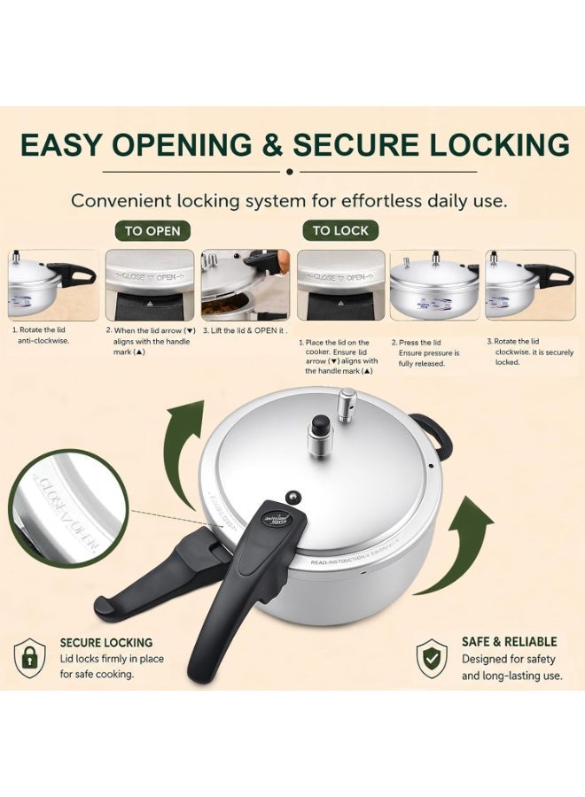 Kitchen King kk Kitchen King 2-in-1 Wok Pressure Cooker, Durable Build, Promotes Healthy Cooking, Heat Resistant Handles, CGRS, Pressure Indication & Control, Heavy Body, Easy Open & Close (11 Liters) - Image 3