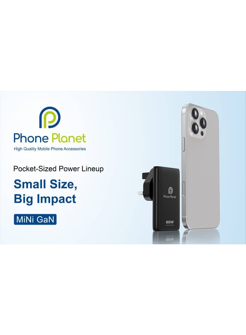 فون بلانيت PP-65W GaN3-UK – شاحن سريع فائق النحافة بقوة 65 واط بتقنية GaN3 مع شحن ذكي - Image 5