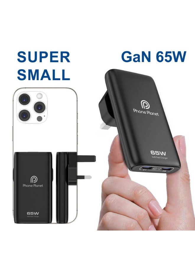 فون بلانيت PP-65W GaN3-UK – شاحن سريع فائق النحافة بقوة 65 واط بتقنية GaN3 مع شحن ذكي - Image 3