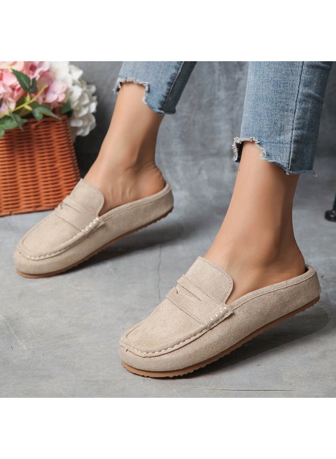 Women’s Suede Loafer Mules, Slip‑On Backless Penny Loafers, Soft Comfortable Flat Casual Shoes, Plus Size 36‑43 for Daily Home Office Travel - Image 2