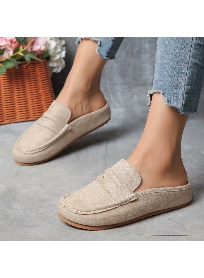 Women’s Suede Loafer Mules, Slip‑On Backless Penny Loafers, Soft Comfortable Flat Casual Shoes, Plus Size 36‑43 for Daily Home Office Travel - Image 3