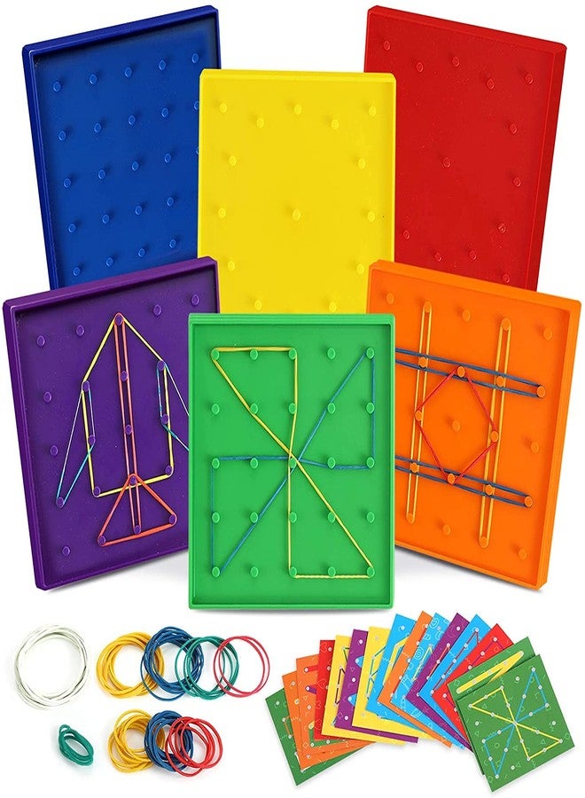 Edulearnable Universal Geoboard Double Sided for Kids with Rubber Band Mathematics Learning kit for Geometric Shapes,Size 20 x 20 cm - Image 5