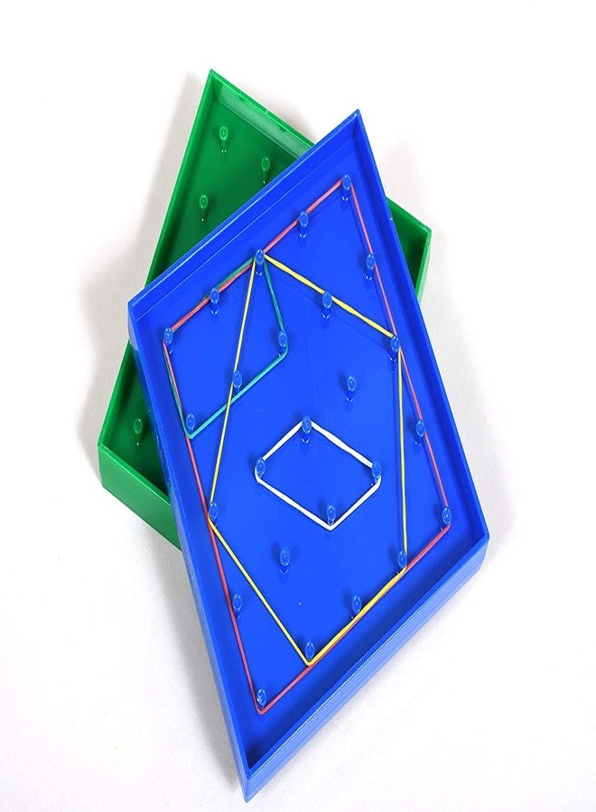 Edulearnable Universal Geoboard Double Sided for Kids with Rubber Band Mathematics Learning kit for Geometric Shapes,Size 20 x 20 cm - Image 3