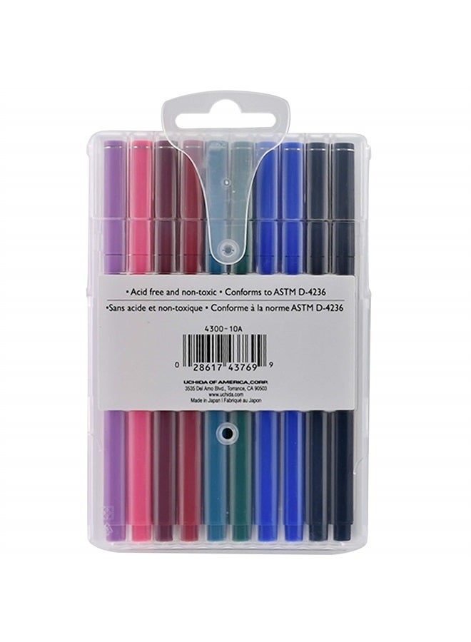 uchida LePen Porous Point Pen, 10 Count (Pack of 1), Black, Blue, Red, Green, Pink, Lavender, Burgundy - Image 3