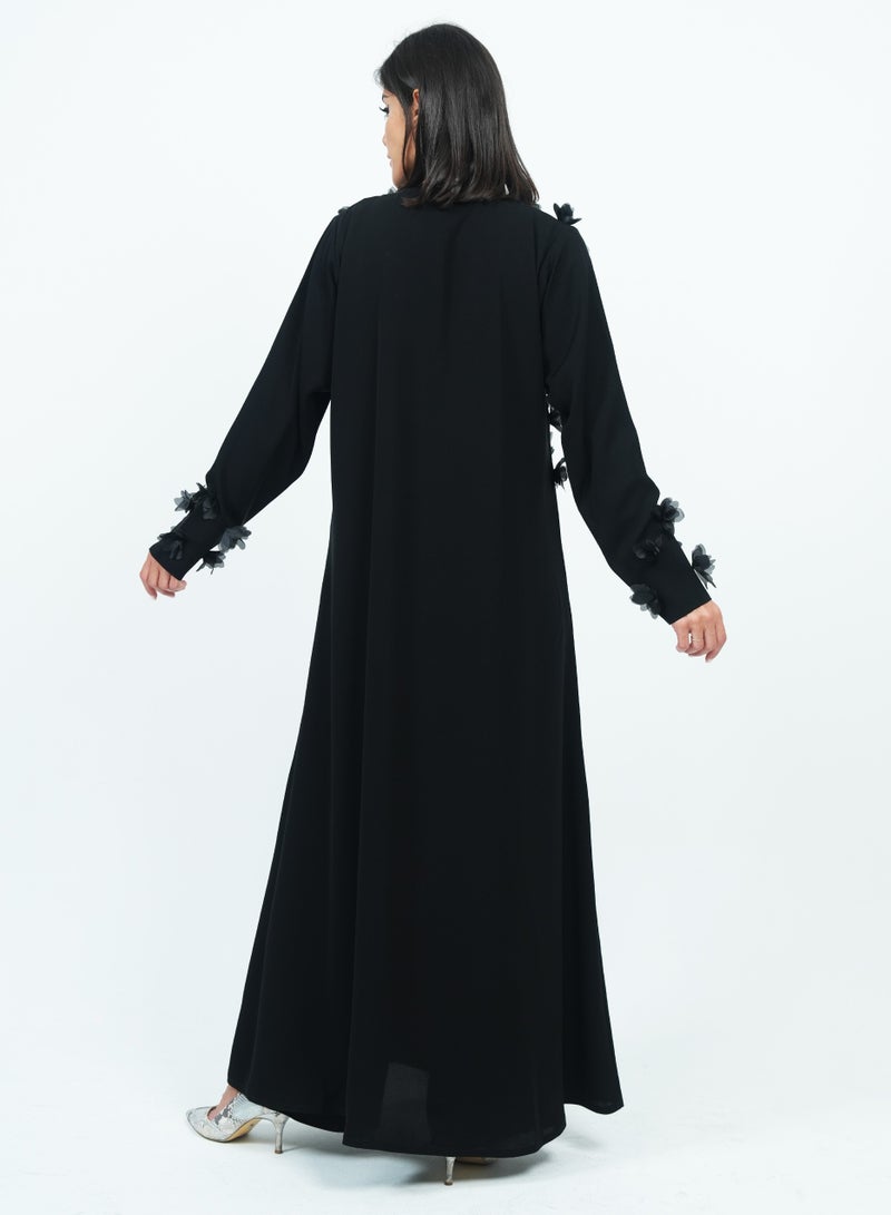 روزيت عباية عباية أنيقة مطرزة بالورود بتصميم أنيق - Image 3