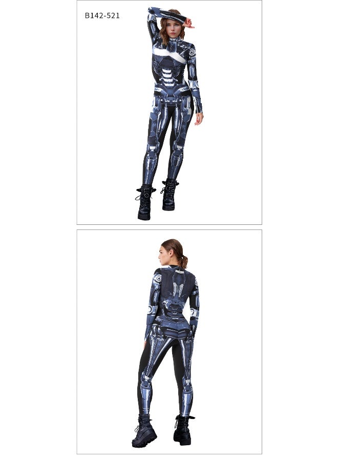 Autumn One-piece Mechanical Digital Printing Tight-fitting Costume For Performance Purposes - Image 2